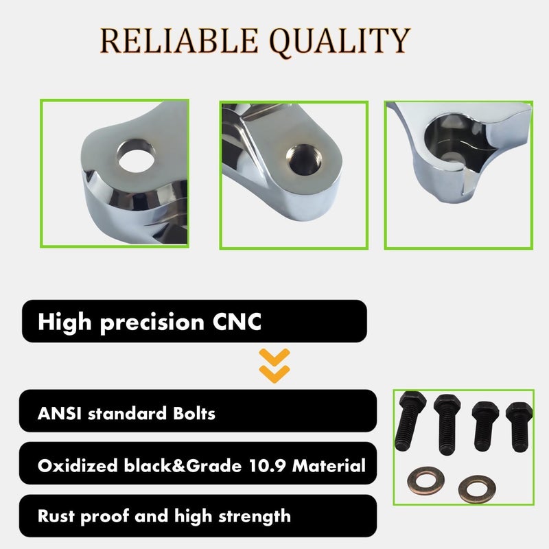 AIRCMT 08-23 1" Lowering Link Kit for Harley Davidson Touring Models (Chrome) - Image 3