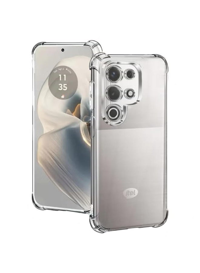 SanHu for ITEL S25 Ultra 4G 2-In-1 Thin Soft Case Cover, Anti Drop Protection, Anti Fingerprint, Durable, Easy To Clean And Install, Frosted Protective Case+Transparent Four Corner Anti Drop Protective Case - Image 2