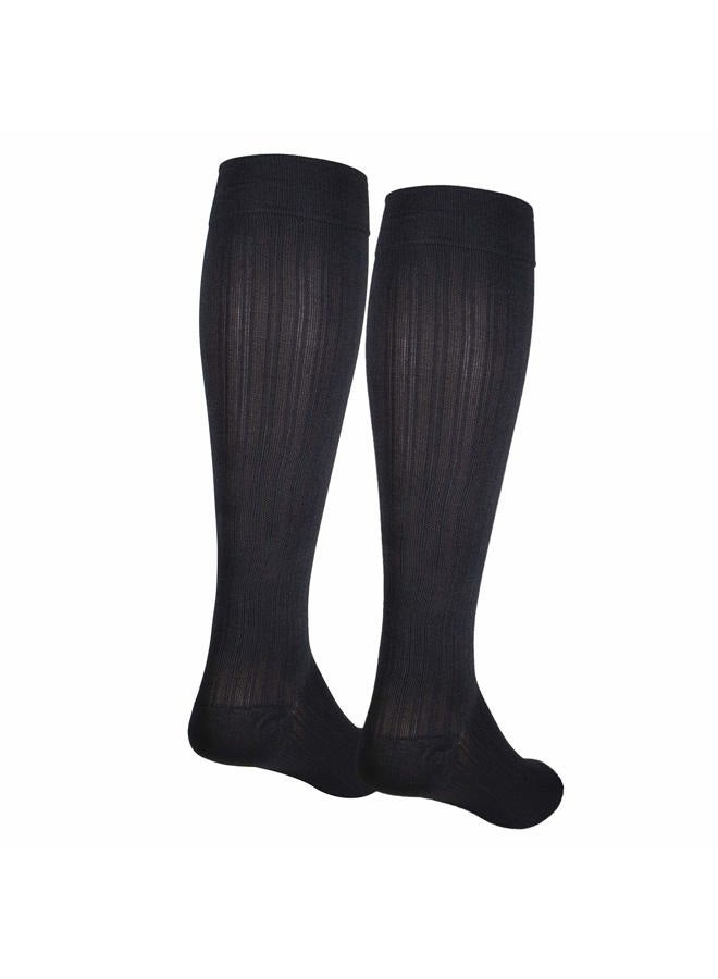 NuVein Women's Compression Socks, 15-20 mmHg Support, Dress Trouser Style, Over Calf Knee High, Black, X-Large - Image 4