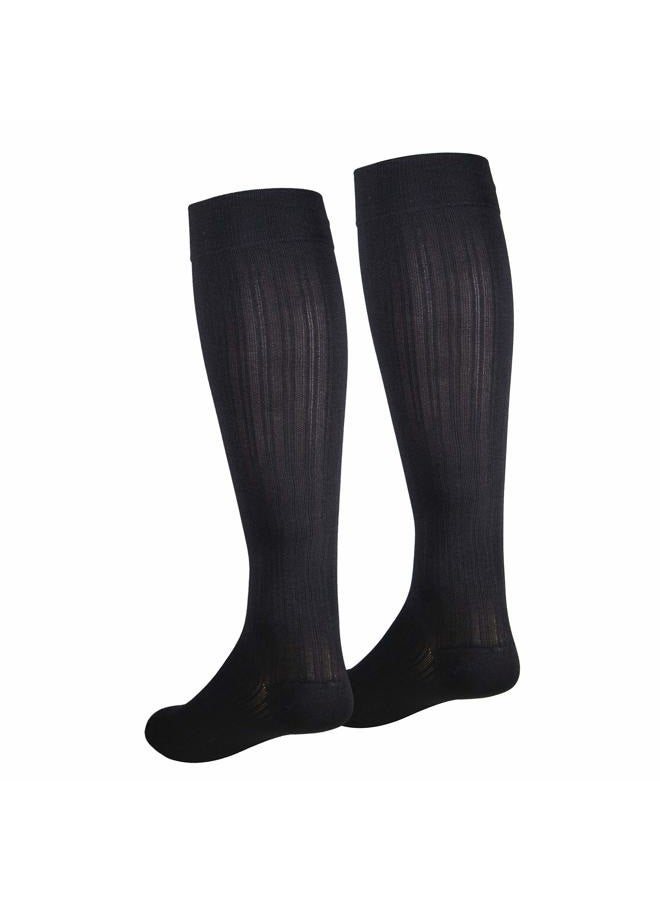 NuVein Women's Compression Socks, 15-20 mmHg Support, Dress Trouser Style, Over Calf Knee High, Black, X-Large - Image 3