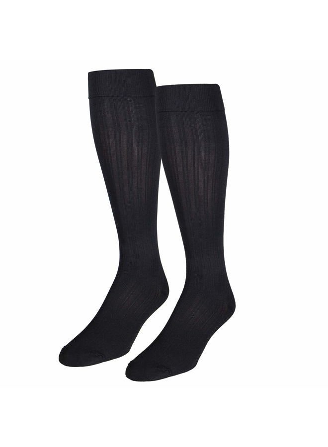 NuVein Women's Compression Socks, 15-20 mmHg Support, Dress Trouser Style, Over Calf Knee High, Black, X-Large - Image 1