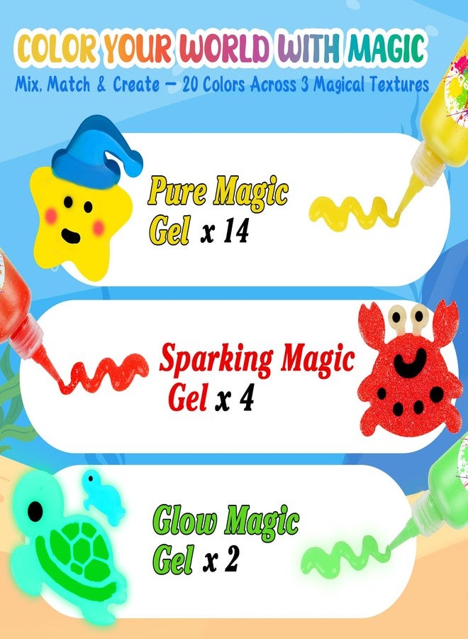 Shabebe Magic Water Elf Toy Kit for Kids - 20 Water Gel Colors with 2 Glow-in-the-Dark Gels, 18 Animal & Sea Creature Molds, DIY Aqua Fairy Maker, Squishy Water Pets Craft Gift for Boys & Girls - Image 5