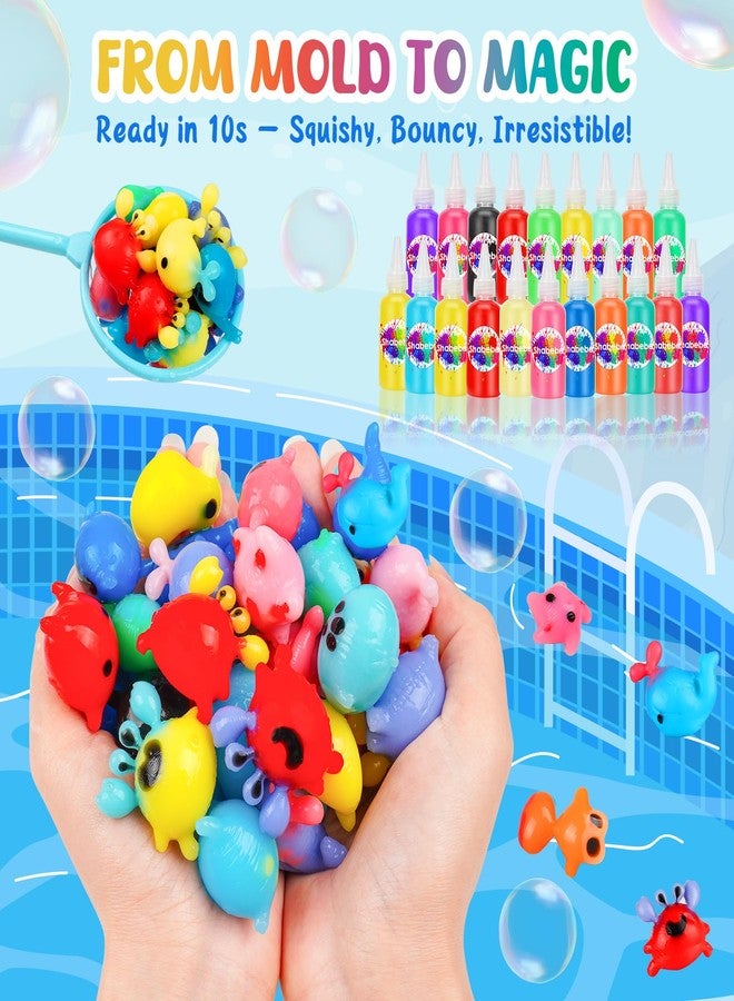 Shabebe Magic Water Elf Toy Kit for Kids - 20 Water Gel Colors with 2 Glow-in-the-Dark Gels, 18 Animal & Sea Creature Molds, DIY Aqua Fairy Maker, Squishy Water Pets Craft Gift for Boys & Girls - Image 3