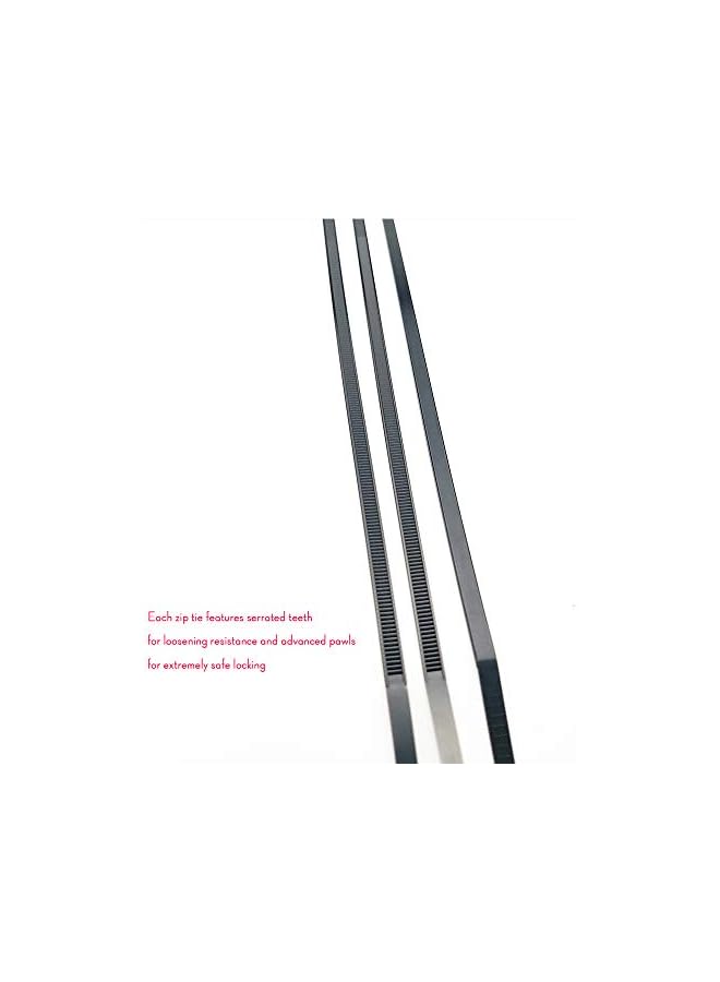 PROMASS promass Cable Ties 8 Inch 100 mm Black Nylon Zip Tie 50 LB 100 PCS Multipurpose  - Image 5