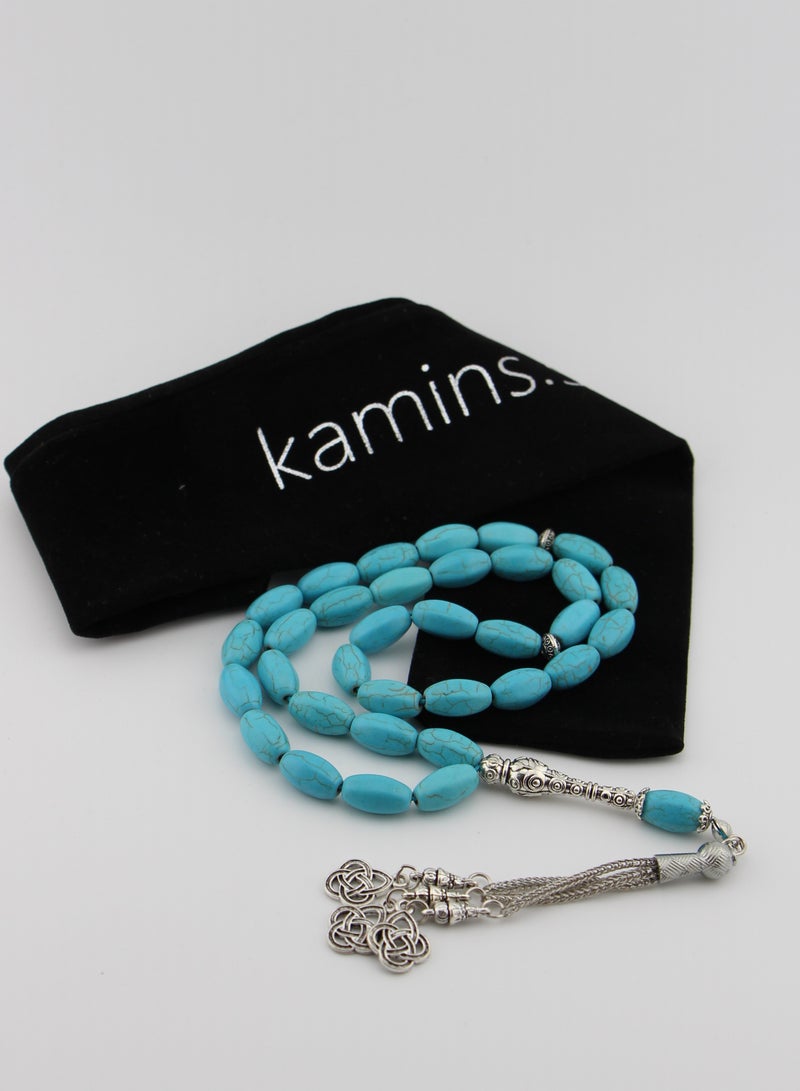 Kamins Collection Faceted Cut Turquoise Tasbih - Image 1