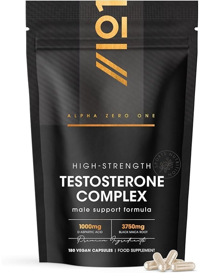 ALPHA01 Testosterone Complex 1000 mg – Supports Healthy Testosterone Levels, Muscle Strength & Vitality, Made in UK, 180 Capsules - Image 1