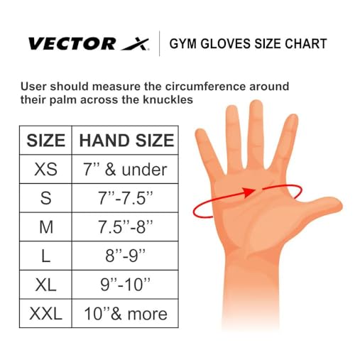 Vector X VX-300 Gym Fitness Fingerless Gloves for Men and Women Sports Practice Gloves Wrist Support Use for Gym, Weight Lifting,Fitness,Exercise-Size-Large (Black) - Image 5