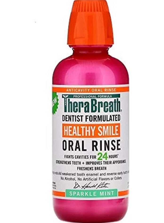 Therabreath Healthy Smile Rinse, Sparkle Mint, 16 Oz