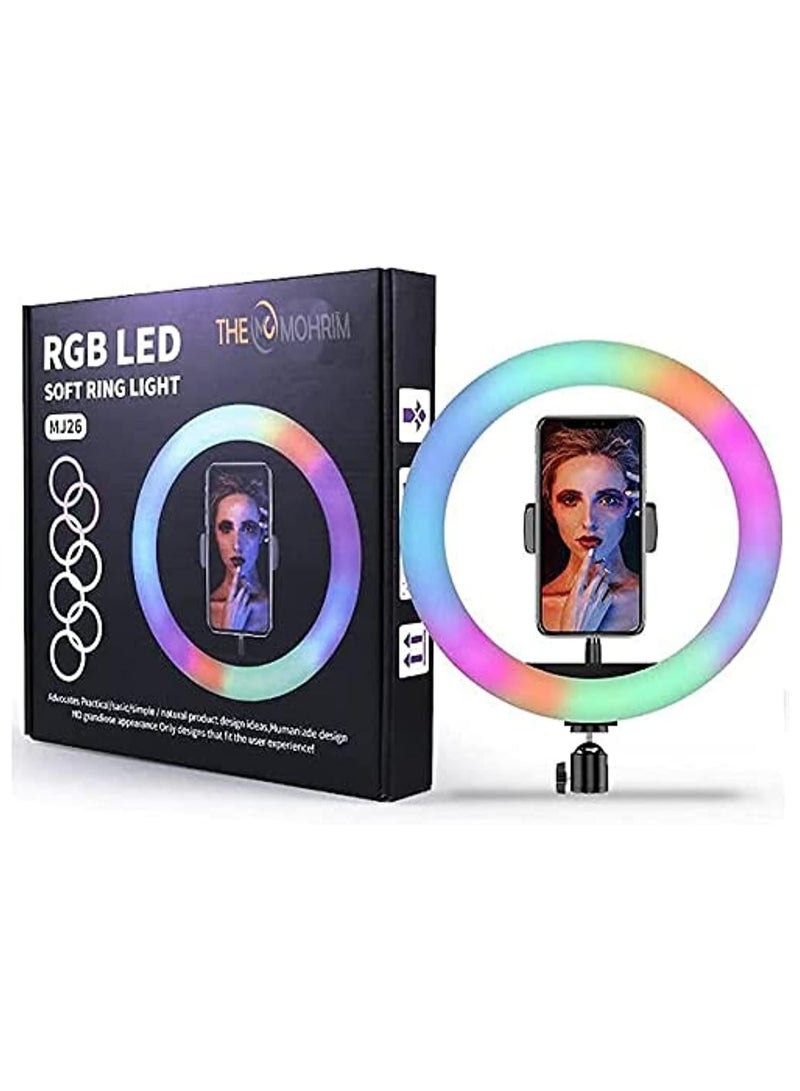 MJ26 RGB LED Ring Light Control With Soft And Imaginative Rainbow Colors For   Tiktok Youtube Video Photography And Live Streaming - Image 1