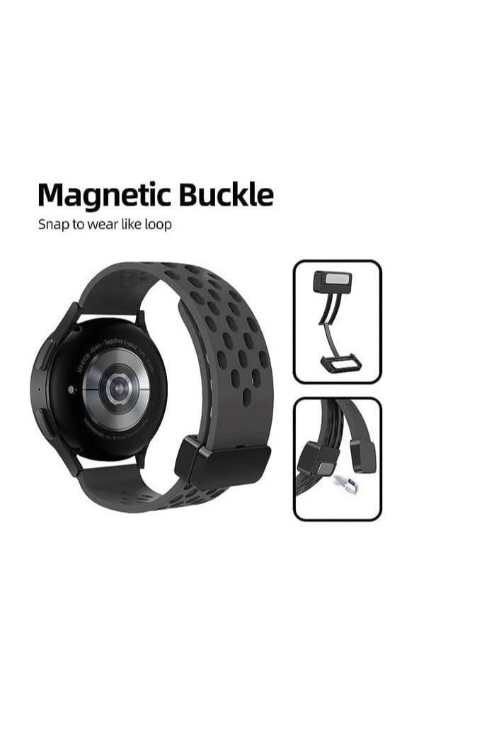 Strap Silicone Magnetic Clasp 20MM Band For Samsung Gear Sport/Watch 4/Watch 5/Watch 5 Pro/S2 classic/active 2 40mm 44mm/Amazfit GTS 3/4/4 Mini/Bip 3/GTS 2 mini/GTS 2e/Bip - Image 2