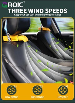 GROIC Car Fan, Seat Clip USB Fan for Car, Cooling Fan,3 Speeds Strong Air Fans Front Rear Passenger Portable SUV, RV, Vehicles  - Image 4
