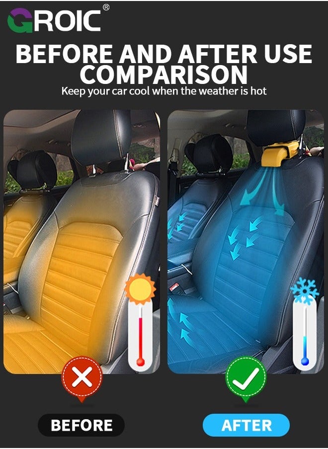 GROIC Car Fan, Seat Clip USB Fan for Car, Cooling Fan,3 Speeds Strong Air Fans Front Rear Passenger Portable SUV, RV, Vehicles  - Image 3