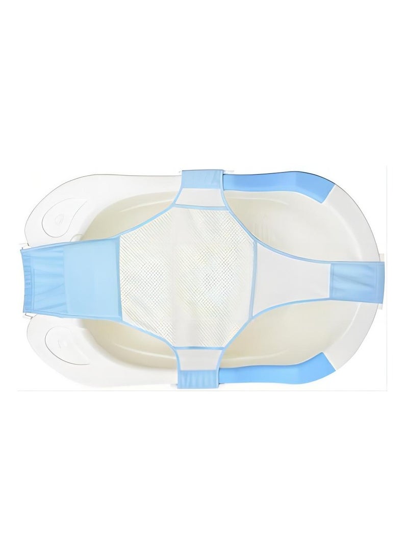 شبكة دعم مقعد حمام الطفل، مقعد حمام مريح قابل للتعديل غير قابل للانزلاق، وسادة مسند رأس ناعمة لحمام الطفل، شبكة شبكية مقاومة للانزلاق مريحة مع زاوية دعم السلامة لحديثي الولادة - Image 1