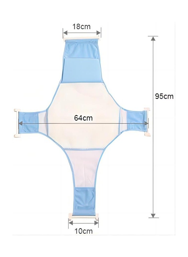 شبكة دعم مقعد حمام الطفل، مقعد حمام مريح قابل للتعديل غير قابل للانزلاق، وسادة مسند رأس ناعمة لحمام الطفل، شبكة شبكية مقاومة للانزلاق مريحة مع زاوية دعم السلامة لحديثي الولادة - Image 5
