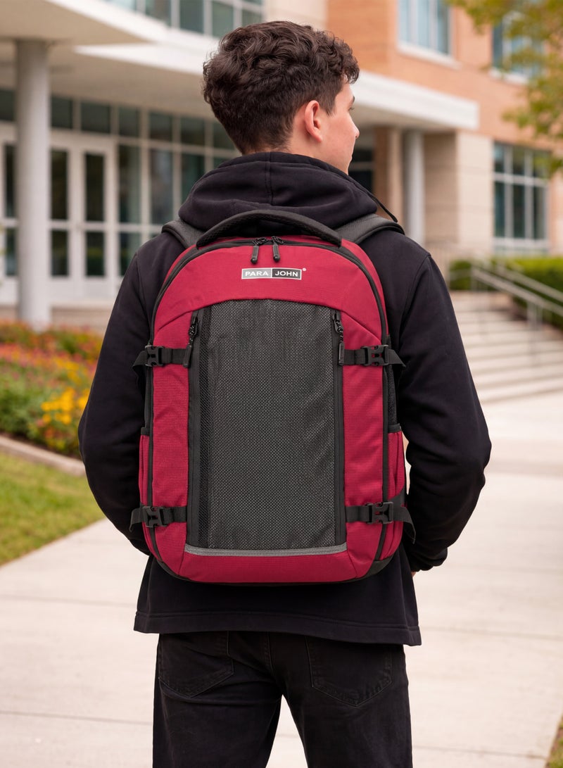 Parajohn 18 Inch School Bag for Boys & Girls, Lightweight Backpack for School & Daily Use,Red - Image 5
