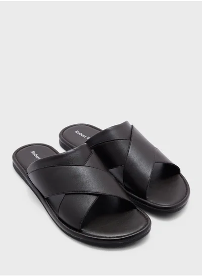 Robert Wood Cross Strap Casual Sandals