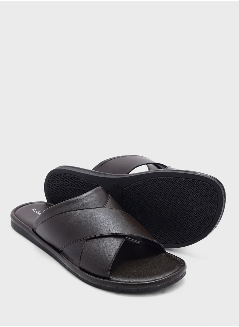 Robert Wood Cross Strap Casual Sandals