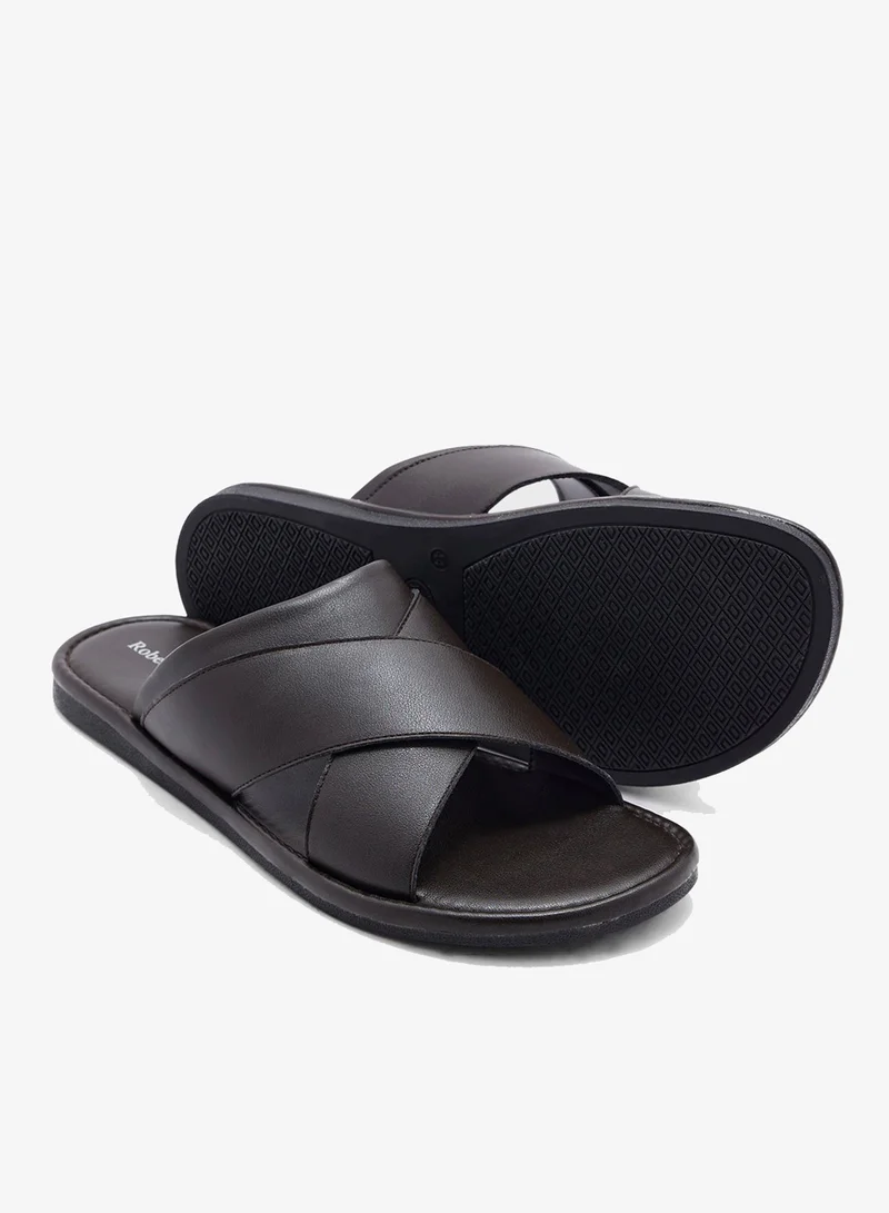 Robert Wood BROWN Cross Strap Casual Sandals for Men | Best Price UAE