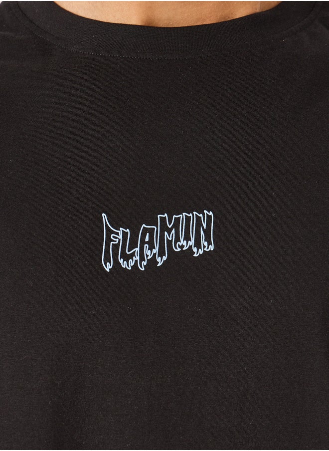 Styli - Graphic Print Oversized Round Neck T-Shirt - Image 1