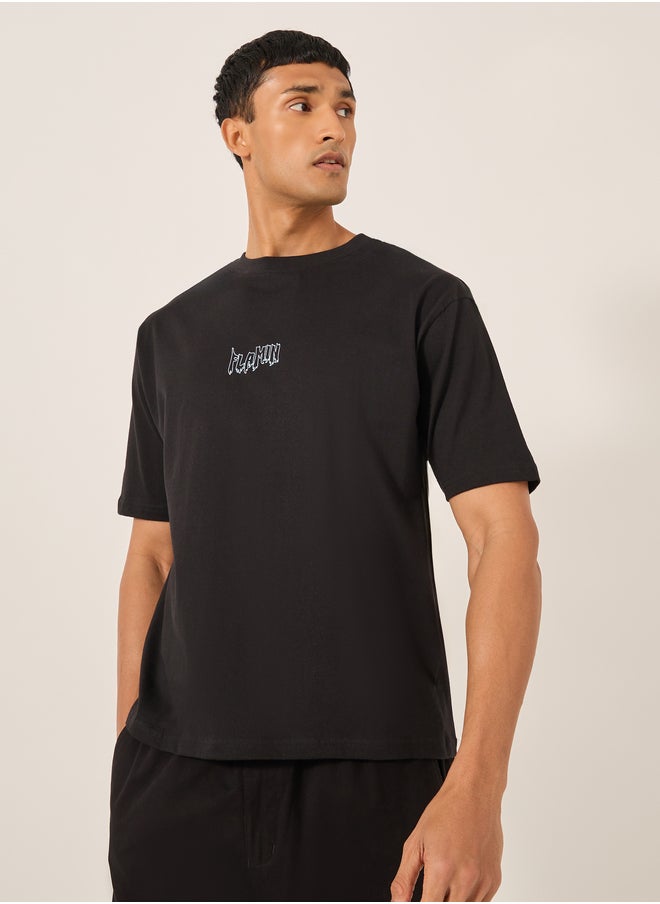 Styli - Graphic Print Oversized Round Neck T-Shirt - Image 1