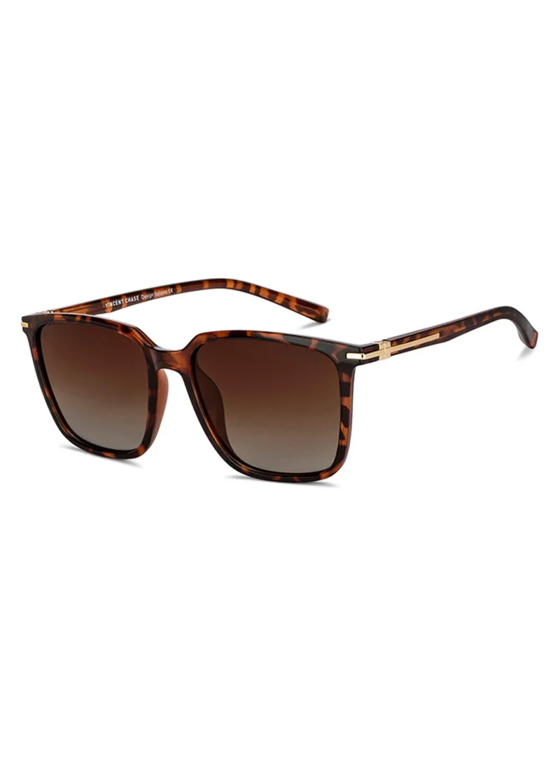 VINCENT CHASE Vincent Chase By Lenskart | Shades for Men| Full Rim Wayfarer Branded Latest and Stylish Sunglasses | Polarized and 100% UV Protected | Men & Women | Large | VC S14459