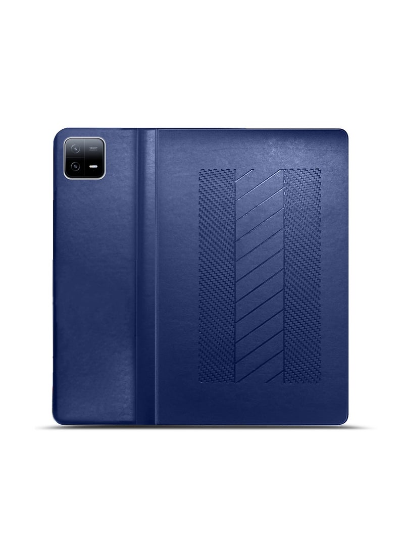 BYTER PU Leather Classic Trifold Stand Flip Case Cover For Xiaomi Pad 6 / Pad 6 Pro 11 Inch 2023 Navy Blue - Image 4