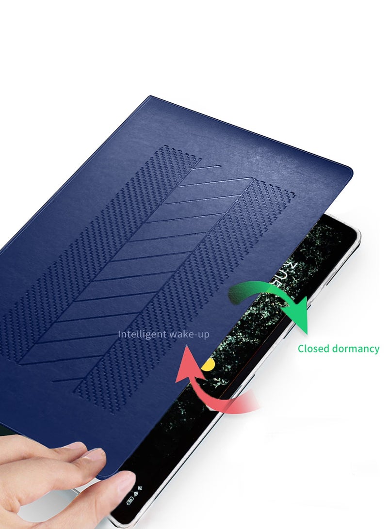 BYTER PU Leather Classic Trifold Stand Flip Case Cover For Xiaomi Pad 6 / Pad 6 Pro 11 Inch 2023 Navy Blue - Image 5