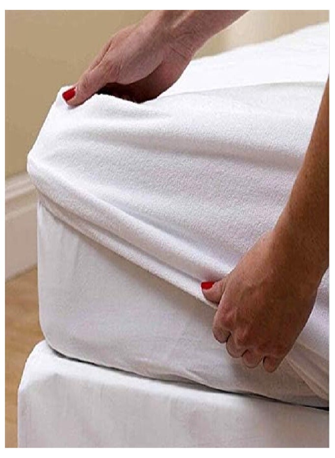 Rahalife واقي مرتبة رحالي ف Waterproof – مزيج قطن، أبيض، 120x200x30 سم، غطاء مثبت بجيب عميق - Image 3