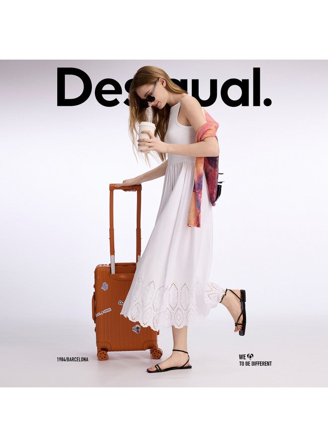 DESIGUAL ss25 New Stretch Ruffle Cut-out Embroidered Maxi Vest Dress - Image 5