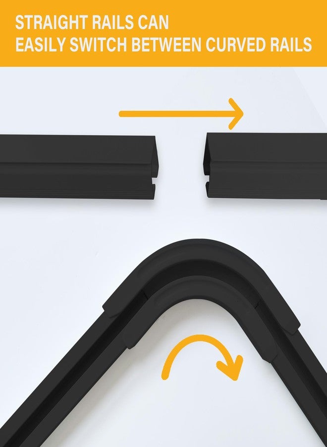Hoeflife 90° Curved Connectors for Ceiling Curtain Track, Ceiling Track for Curtains, Track Curtains Ceiling Mount/Wall Mount, Room Divider Curtains Tracks（Black 2 PCS）. - Image 4
