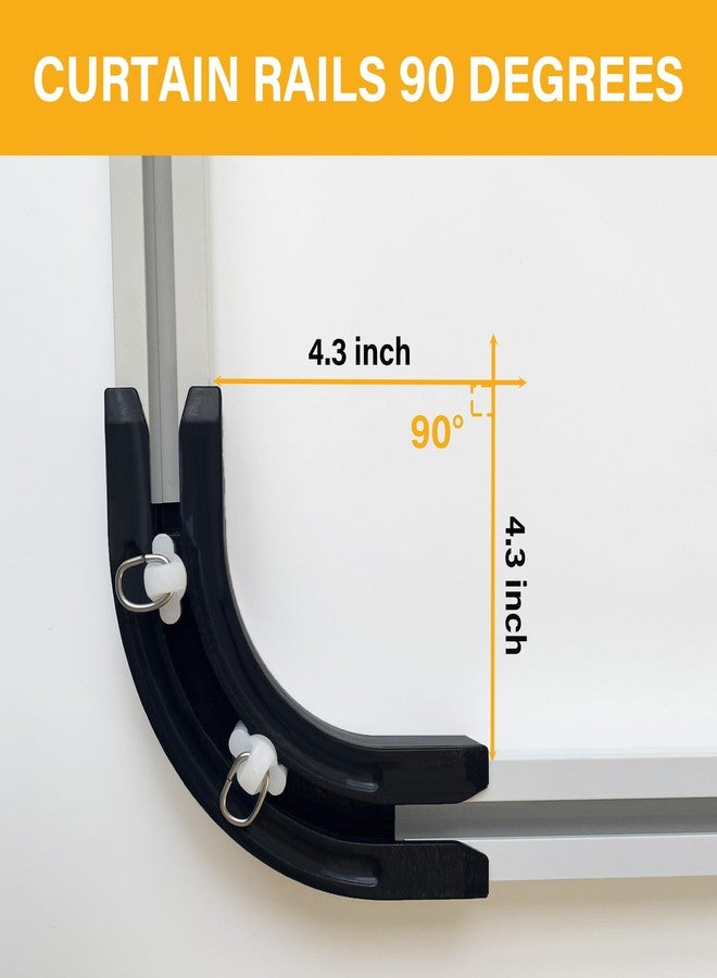 Hoeflife 90° Curved Connectors for Ceiling Curtain Track, Ceiling Track for Curtains, Track Curtains Ceiling Mount/Wall Mount, Room Divider Curtains Tracks（Black 2 PCS）. - Image 3