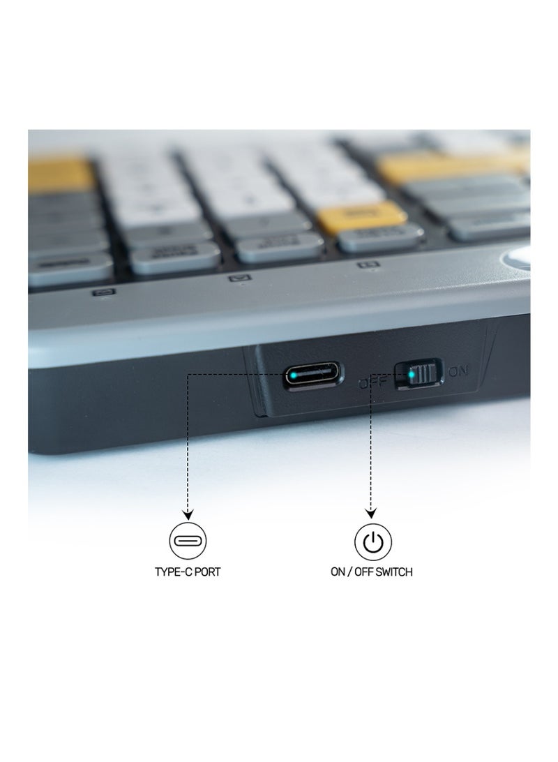 Arizone BK-037 Dual Mode Wireless Keyboard – Bluetooth 5.0 & Arabic/English Multi Color - Image 4