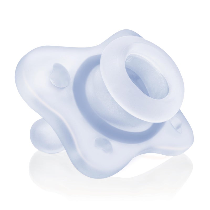 Chicco PhysioForma Mini Orthodontic Pacifier for Babies 0-2 Months, Ultra Light & Small, 100% Soft Silicone, Supports Breathing, One-Piece Design, Included Sterilizing Case, BPA Free, 2-Pack, Blue - Image 5