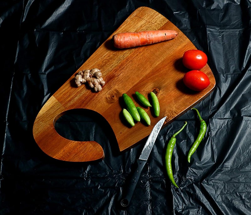 Puffin MultiPurpose Teak Wood Indian Walnut CuttingChoppingFoodGrade Vegetable Chopping Board - Image 1