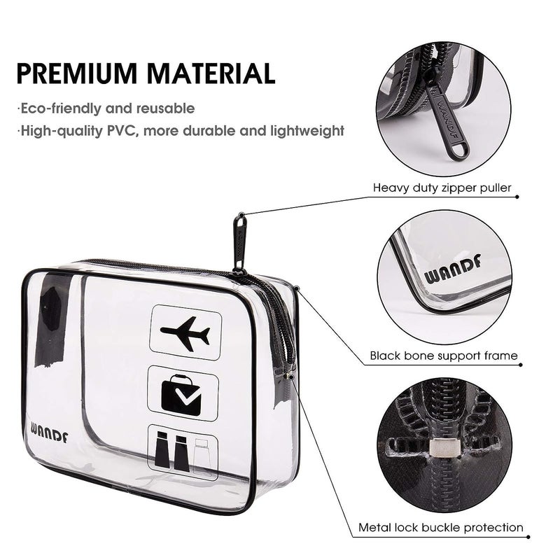 BESTOTTAM Transparant Makeup Bag with Zipper Beauty Clear Cosmetic Bag Toiletry Bag Travel Clear Shawer Bag Makeup Pouch Carry on Airport Airline Compliant Bag 4 pc - Image 3