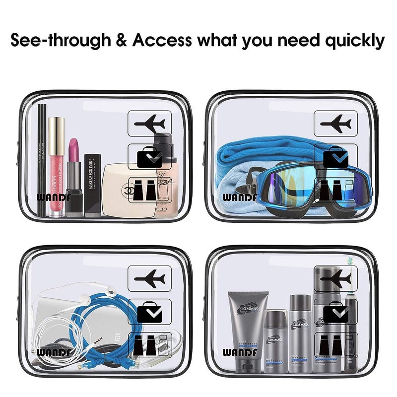 BESTOTTAM Transparant Makeup Bag with Zipper Beauty Clear Cosmetic Bag Toiletry Bag Travel Clear Shawer Bag Makeup Pouch Carry on Airport Airline Compliant Bag 4 pc - Image 5