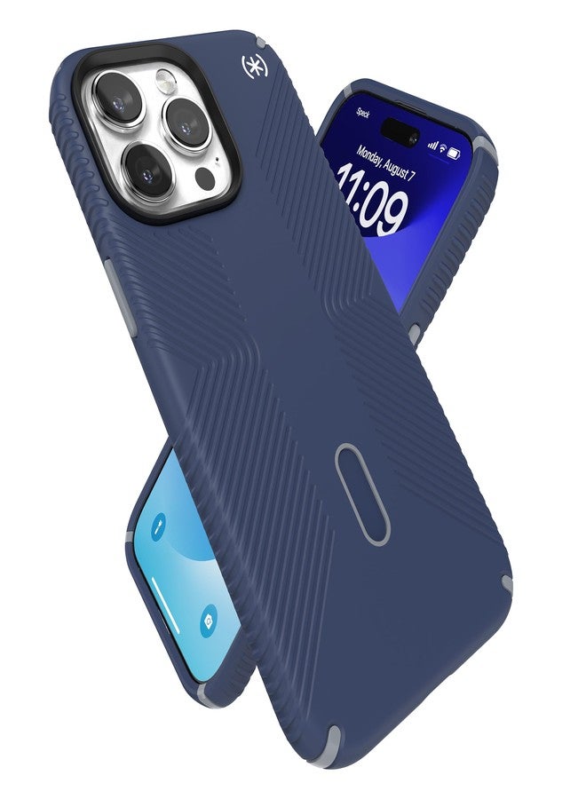 Speck iPhone 15 Pro Max Case - ClickLock No-Slip Interlock, Built for MagSafe, Drop Protection Grip - Scratch Resistant, Soft Touch, 6.7 Inch Phone Case - Presidio2 Grip Coastal Blue/Dust Grey/White - Image 1