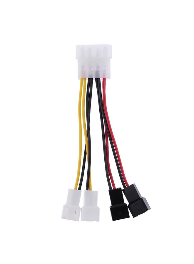4-Pin Molex To 3-Pin Fan Power Cable Adapter Multicolour