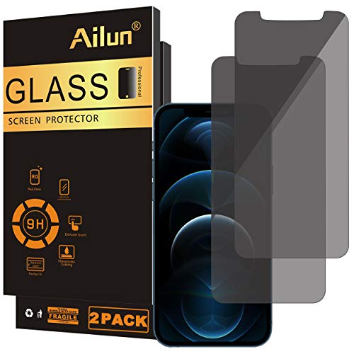 Ailun Privacy Screen Protector for iPhone 12 Pro Max 2020 [6.7 Inch] 2Pack Anti Spy Private Case Friendly Tempered Glass [2 Pack] - Image 1