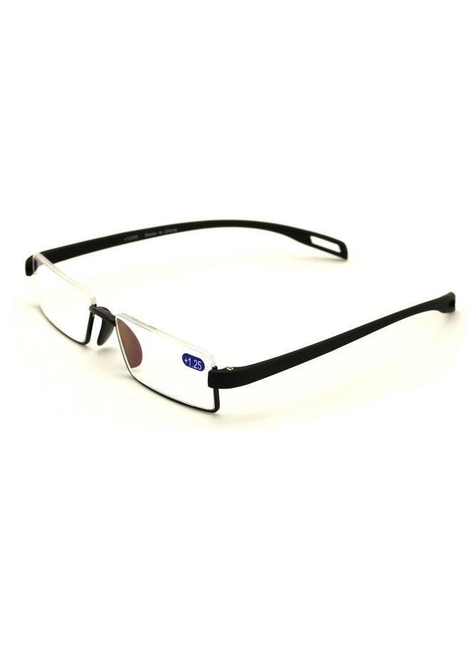 V.W.E. - Featherweight Slim Half Rim Memory Flex Reading Glasses With Antireflective Ar Coating (Black 2.50) - Image 1