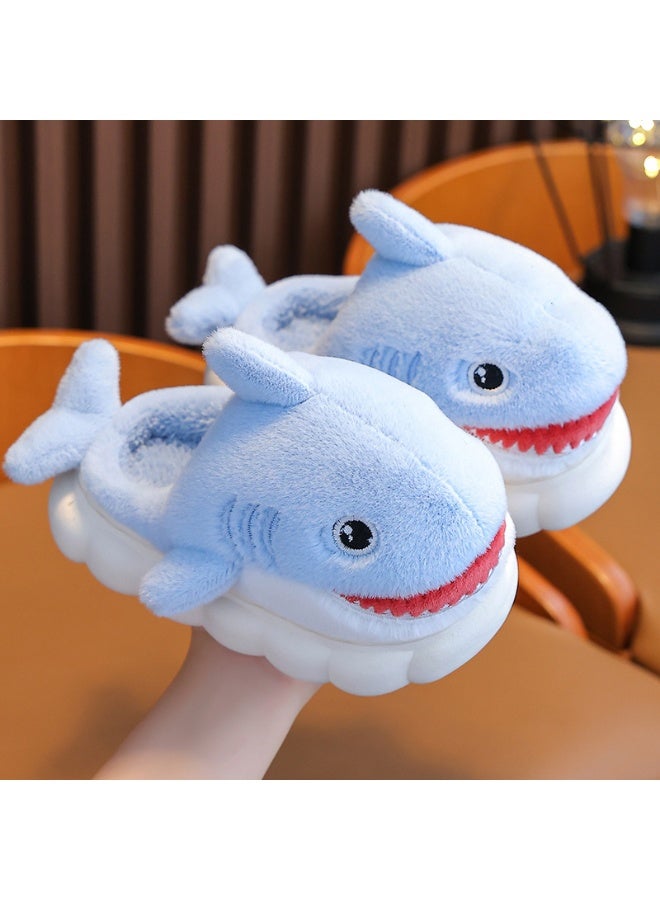 أحذية قطنية على هيئة سمكة قرش للأطفال - رفيق دافئ لفصل الشتاء