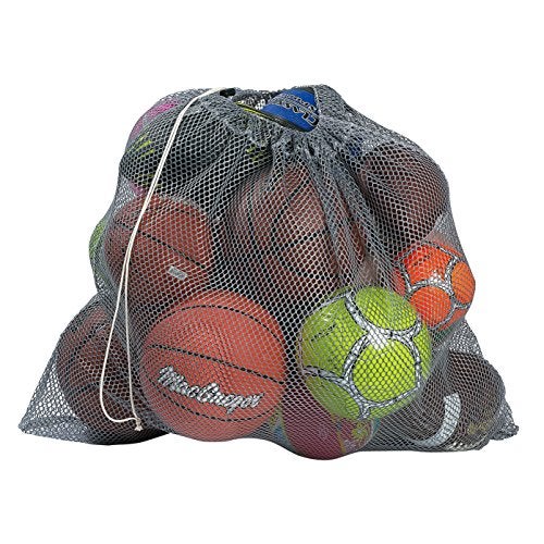 Handy Laundry Mesh Equipment Bag, Grey - 32 x 36 - Adjustable, sliding drawstring cord closure. Perfect mesh bag for parent or coach, making it easy to transport. - Image 5