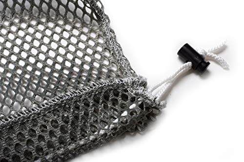 Handy Laundry Mesh Equipment Bag, Grey - 32 x 36 - Adjustable, sliding drawstring cord closure. Perfect mesh bag for parent or coach, making it easy to transport. - Image 3