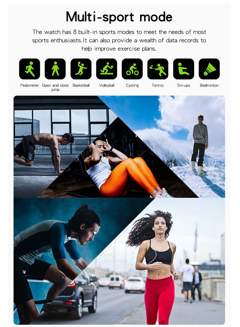 Smart Watch 1.7 Inches HD Full Touch Screen With Waterproof Bluetooth Calling With Heart Rate Monitor Sport Digital Smartwatch For Women Men Fitness Tracker Sleep Monitor Pedometer - Image 4