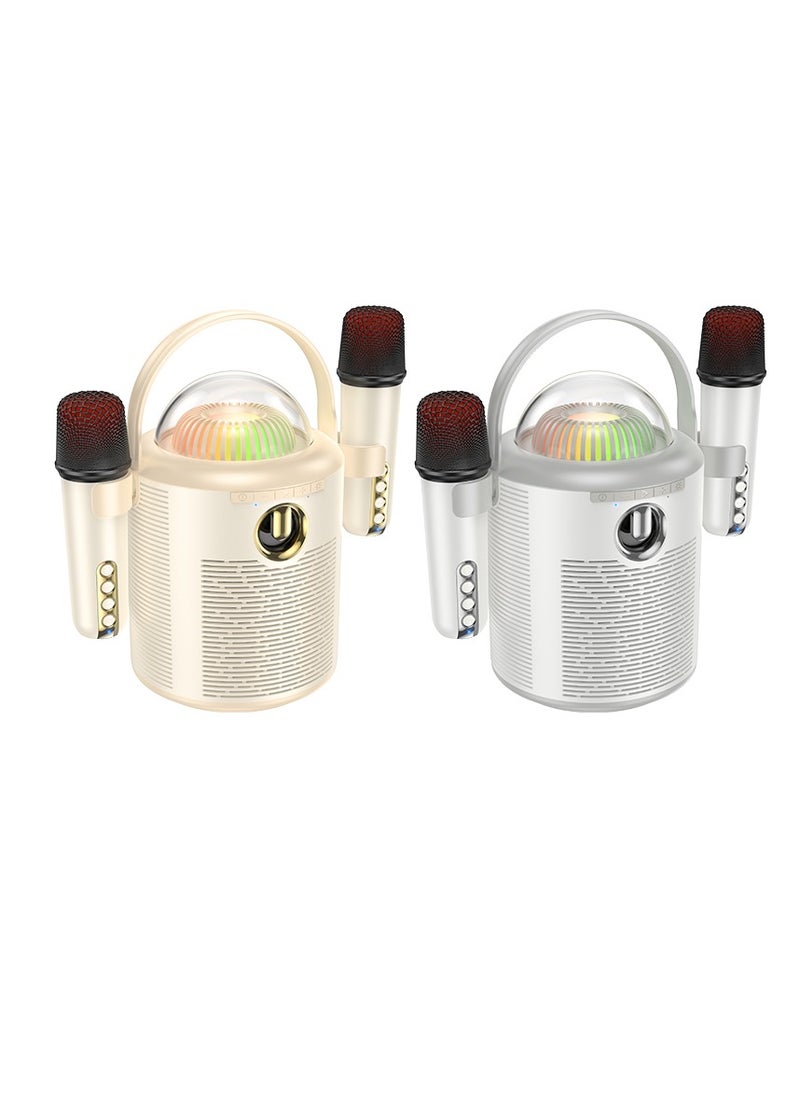 hoco. - hoco BS59 Pearlescent Bluetooth Speaker with Dual Wireless Microphones – 10W Power, Karaoke, Lighting Effects, and 5 Hours Playtime - Image 1