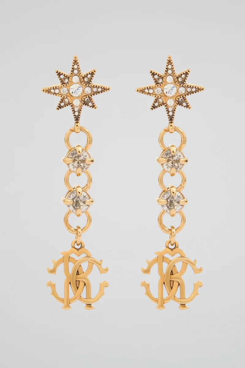 roberto cavalli Roberto Cavalli Gold-Tone Star Drop Earrings