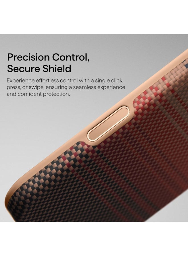 PITAKA حافظة PITAKA لجهاز iPhone 17 Pro Max، Ultra Gurad، واقية، مضادة للصدمات، تغطية كاملة، متوافقة مع MagSafe، متينة، من ألياف الأراميد، تمتص الصدمات، شحن لاسلكي، للأعمال، أنيقة - غروب الشمس - Image 3