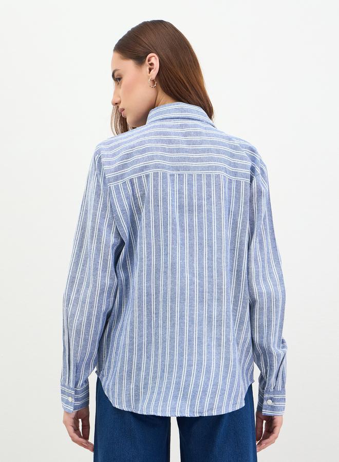 ستايلي مجموعة من بلوزة قصيرة مع بلوزة مخططة - Image 5