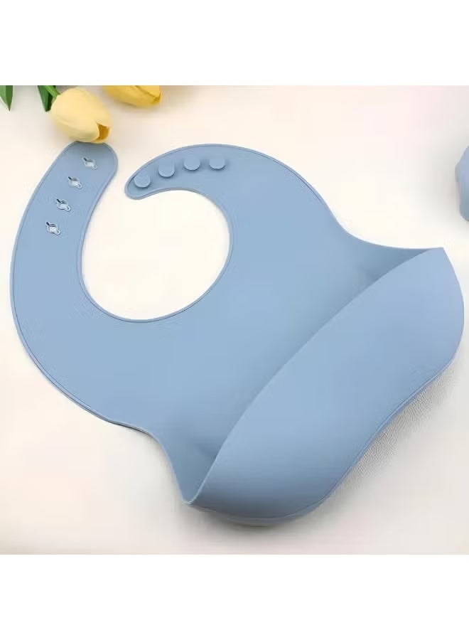 BIG Mum's Planet Premium 6-Piece Silicone Baby Feeding Set | BPA-Free, Suction Plate & Bowl, Adjustable Bib, Training Cup, Spoon & Fork | Self-Feeding & Mess-Free - Image 5