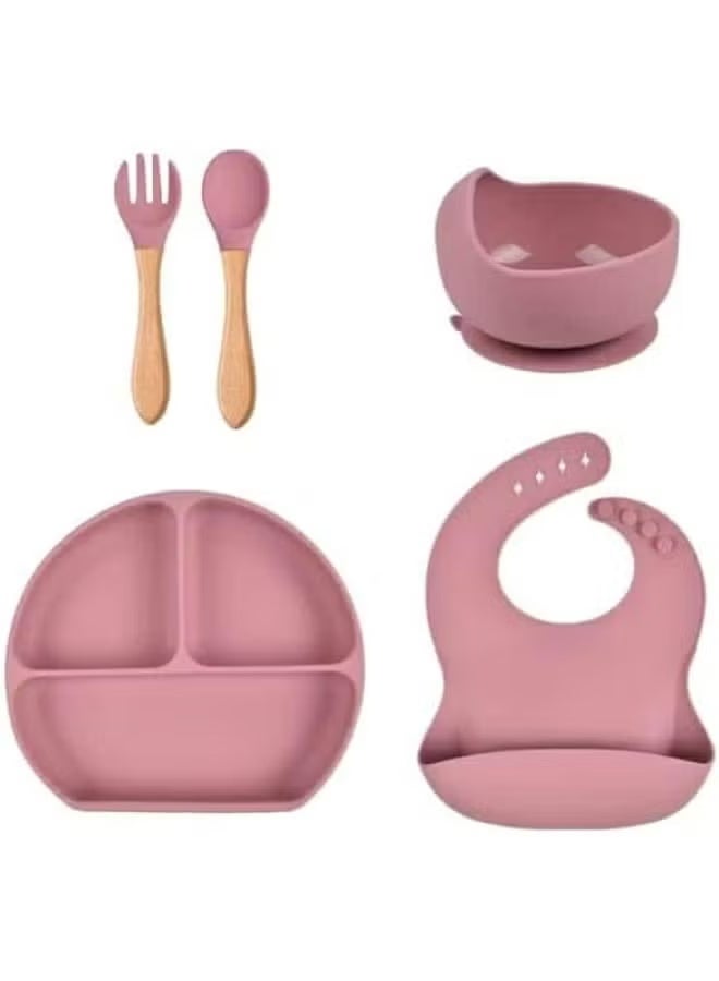 BIG Mum's Planet Premium 6-Piece Silicone Baby Feeding Set | BPA-Free, Suction Plate & Bowl, Adjustable Bib, Training Cup, Spoon & Fork | Self-Feeding & Mess-Free - Image 2